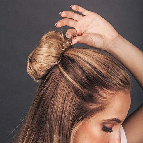 Kitsch Spin Pins for Hair - Mini Spiral Bobby Pins for Stylish Hairdos, 3pc Set, Brown