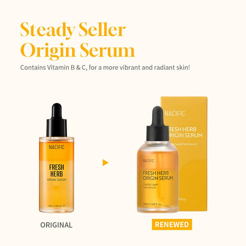 NACIFIC Fresh Herb Origin Facial Serum, 1.69fl.oz 50ml with Vitamin B, C and Botanical Oil Essence for All Skin Types