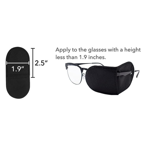 6pcs Eye Patches for Glasses - Large Size, Black