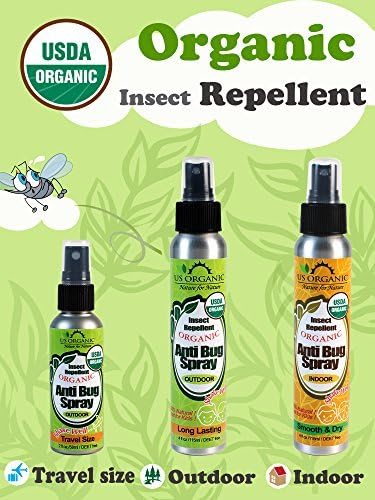 US Organic Mosquito Repellent Anti Bug Outdoor Pump Sprays, Deet-Free, USDA Certified, Cruelty Free, Proven Results by