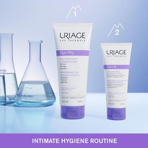 Uriage Gyn-Phy Itimate Wash Refreshing Gel Daily Hygiene For External Itimate Areas, Gently Cleanses & Respects Natural