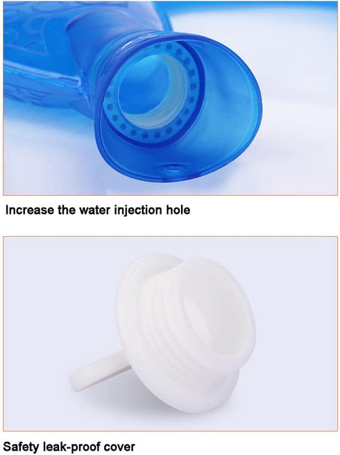 ORTOLY 1.6L LEIRUO U-Shaped Hot Water Bottle with Cover PVC Hot and Cold Water Bottle Neck & Shoulder Hot Water Bag
