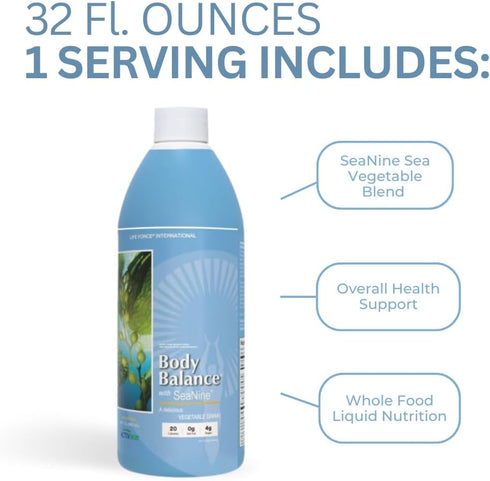 Youngevity Body Balance Land & Sea Nutrition - 75+ Nutrients from Sea Vegetables, Honey & Aloe Vera - 32 Fl Oz