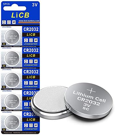 LiCB CR2032 Battery - Long-Lasting & High Capacity 3 Volt Coin & Button Cell (5-Pack)