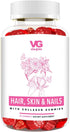 VitaGlobe Hair Skin and Nails Gummy with Collagen, 60 Count - Vitamins A, C, D, E, B6 & Biotin for Healthy Hair