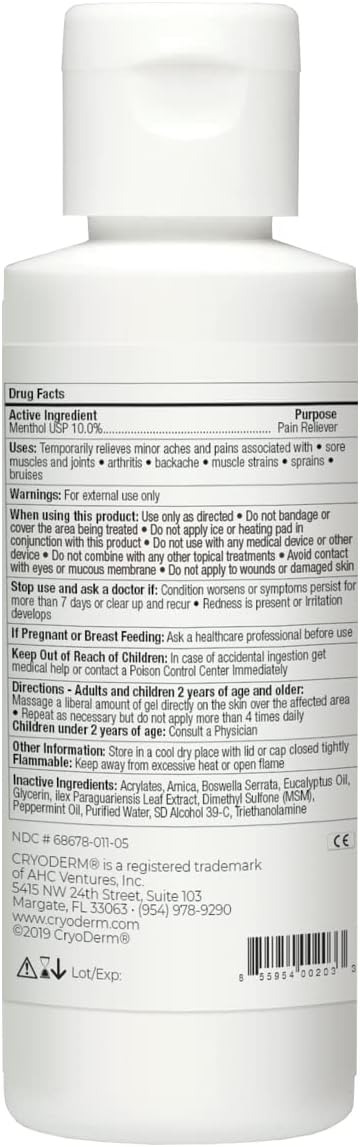 CryoDerm Cold Therapy Gel 4 oz (2 Pack)