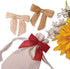Pre-Tied Natural Jute Burlap Bows, 3" Wide, Set of 12, Wired Craft Ribbon for Weddings and Parties