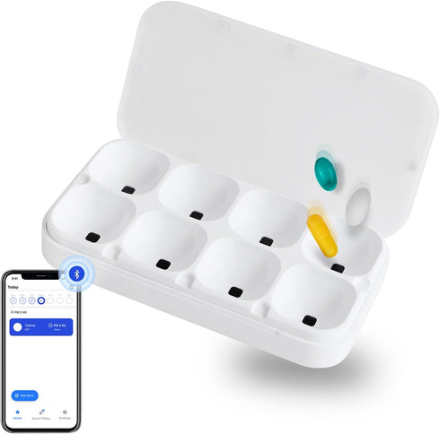 DEFI Smart Pillbox | Bluetooth Pill Organizer, Travel Medication Organizer & Daily