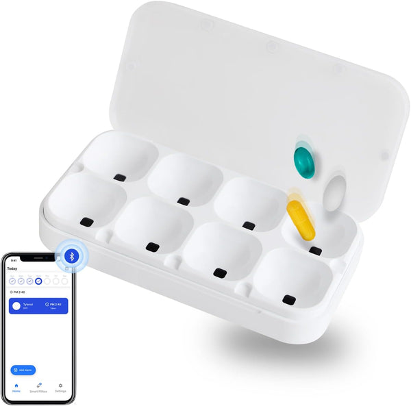 DEFI Smart Pillbox | Bluetooth Pill Organizer, Travel Medication Organizer & Daily