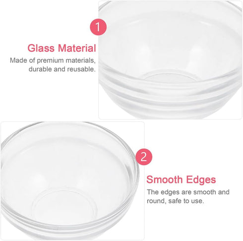 FOMIYES Facial Masks Mixing Bowl Set, 5 Sets with Spatula, Clear Glass Cosmetic Mix Bowl for DIY Masks