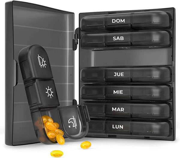 Nexum Market Weekly Pill Box 3 Takes 100% in Spanish COLOR: BLACK | 7