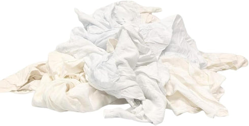 Recycled White T-Shirt Rags, 2 lbs. Bag - Shop Reusable, Washable, Absorbent Rags for General Cleaning
