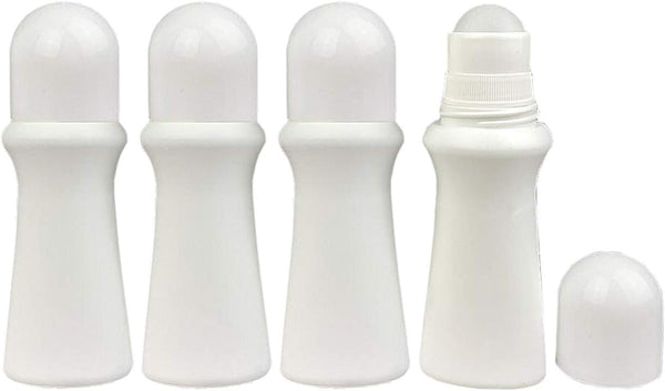 lasenersm 4 Pieces 2.53oz /75ml Empty Refillable Roll On Bottles - Plastic Rollerball Bottles for Essential Oils
