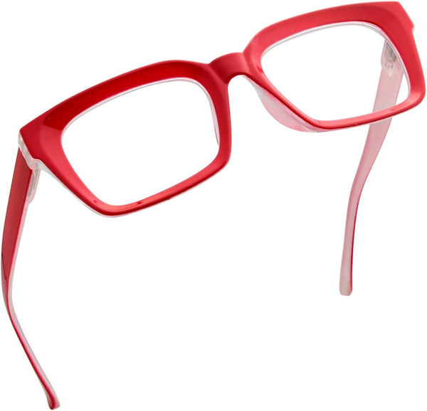 Eyekepper Ladies Reading Glasses, Oversized Square Design Readers for Women in Red