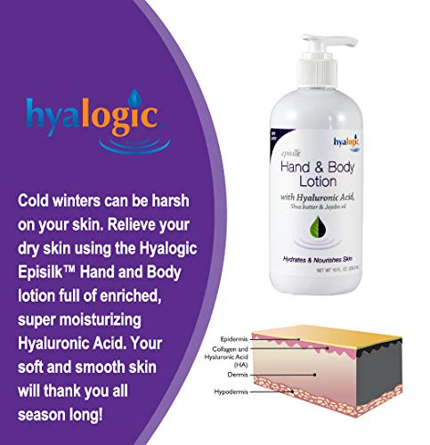 Hyalogic Episilk Hand & Body Lotion, 10oz – Great Skin Care Lotion with Hyaluronic Acid, Shea Butter & Jojoba Oil