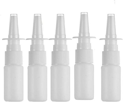 20ML White Empty Plastic Nasal Spray Bottles - Refillable Pump Sprayer for Saline Water Wash Applications, Pack of 5