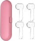 Electric Toothbrush Travel Case for Oral-B Toothbrushes, 4 Pcs Toothbrush Head Covers (Pink)