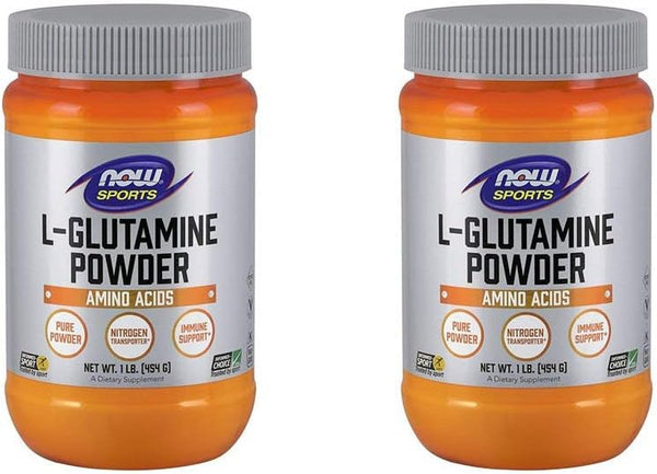 NOW Foods L-Glutamine Pure Powder, 16 Ounce (Pack of 2)