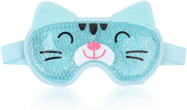 NEWGO Kids Ice Pack Eye Mask, Reusable Hot Cold Therapy Gel Eye Mask with Soft Plush Backing