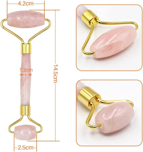 LadyCent Slimming Massage-1pc Facial Massage Roller Guasha Board, Double Heads Jade Stone Face Eye Lift Body Skin