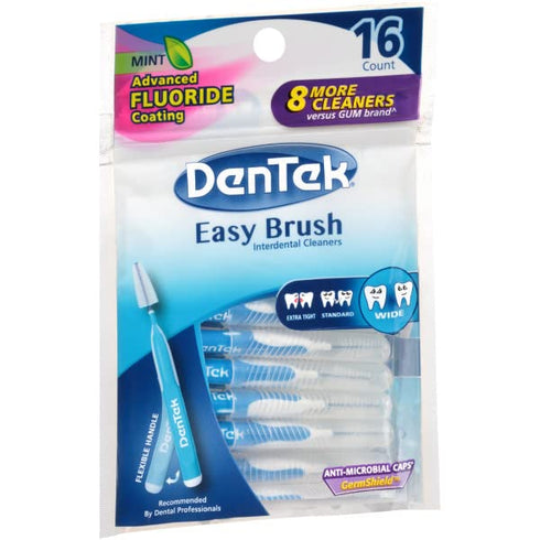DenTek 47701002582 Wide Brush, 16 Count, Pack of 3 for Dental Care.