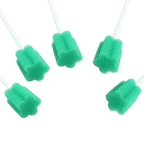 Untreated Disposable Oral Swab | Single Use Green, 100 Counts