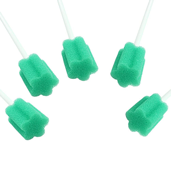Untreated Disposable Oral Swab | Single Use Green, 100 Counts