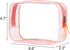 Clear Pouch Small, Clear Makeup Bag, 6.6"x2.3"x4.7" Size TSA Approved Toiletry Bag, Clear Travel Bags for Toiletries, Clear Cosmetic Bag for Women and Men Small-1 Pack Pink