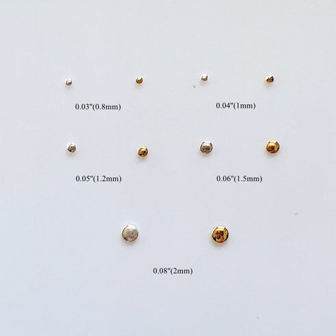 NAIL ANGEL 1000pcs/bag Nail Art Round Metal Studs in Different Sizes, Gold and Silver Color 10011