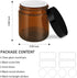 Tecohouse 4 oz Glass Containers with Lids, 2 Pack Mini Travel Toiletries Container for Slime, Makeup, Cream