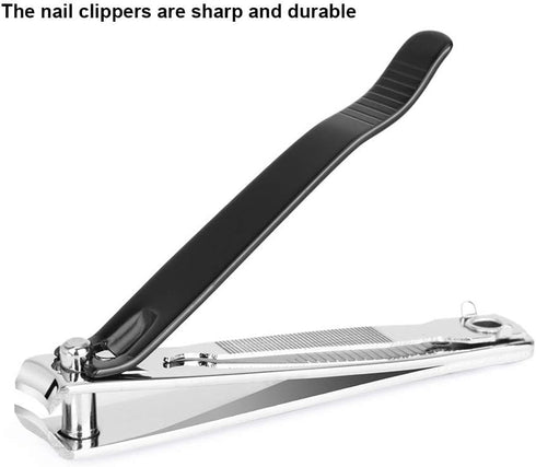 Large Nail Clippers Set, 2 Pcs Premium Stainless Steel Fingernail & Toenail Clippers with Sharp Curved Blade