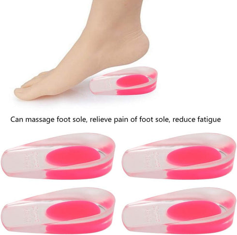 2 Pairs Women Gel Heel Cups - Soft Elastic Massage Heel Cushion for Foot Pain Relief, 4.1 x 2.4 x 0.9in