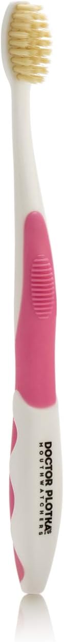 MOUTHWATCHERS Soft Flossing Toothbrushes for Kids, Pink, by Dr. Plotka, Ultra Clean for Sensitive Teeth & Gums