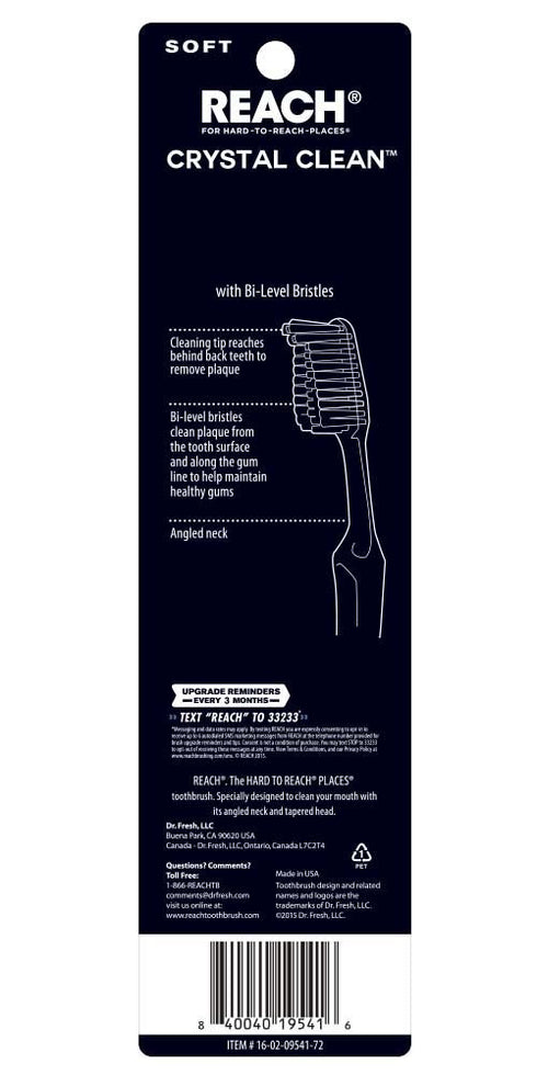 Pack 2 Count Reach Crystal Clean Soft Value Adult Toothbrushes