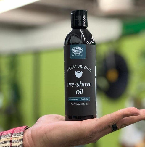 The Henna Guys 8 fl. Oz Lemongrass & Eucalyptus Pre Shave Oil for Men, Excellent for Burns Free Shave