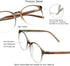VisionGlobal Blue Light Blocking Glasses for Women/Men, Stylish Oval Frame, Anti Glare, Clear Brown, +1.00 Magnification