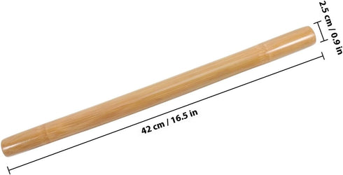 HOOWIFFY Massage Stick Roller with Black Storage Bag, Natural Wood Muscle Massager for Neck, Shoulder, Face, and Full