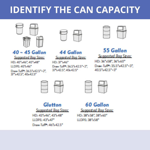 VALH3340N16 33 39" 33" 14 Commercial 10 25 Inteplast Group gallon Capacity, Length x Width x Mic Thickness, Natural