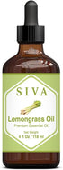 Siva Lemongrass Essential Oil - 4 Fl Oz - Natural Oil for Diffuser, Skin Care, Aromatherapy & Massage