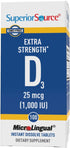 Superior Source Vitamin D3 1000 IU, Quick Dissolve MicroLingual Tablets, 100 Count - Immune Support & Strong Bones