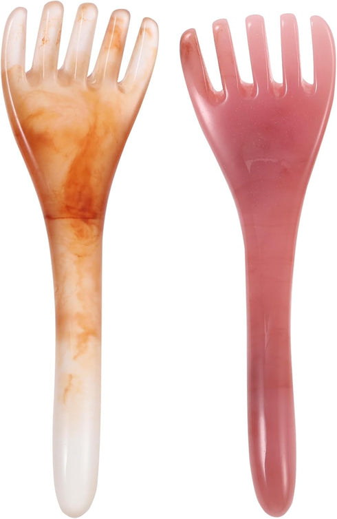 NOLITOY 2pcs Scalp Gusha Comb, Head Massage Tool Back Muscle Relaxation Head Scracher SPA for Face Body Pink