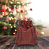 12-Pack Natural Burlap Gift Bags w. Drawstring (Maroon Red, Medium) for Party Favors, Presents or DIY Craft