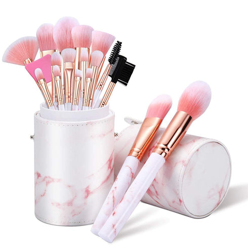 Makeup Brushes Set DUAIU - 16PCS Marble Makeup Brushes with Gift Box for Foundation, Eyeshadow, and Blush