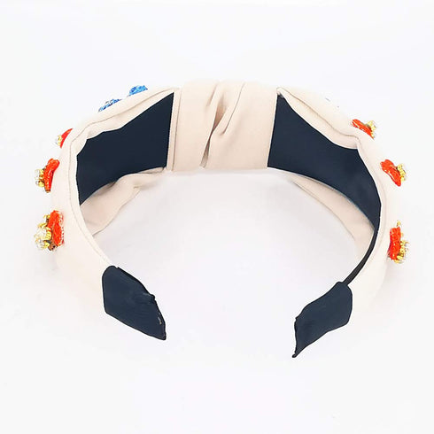 QTMY Rhinestone Crystal Headbands for Women, Hair Hoop Accessories, 522 Beige