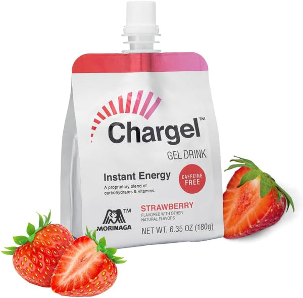 Strawberry Instant Energy Gel for Running, Biking, Workout - 6 Pouches, 6.35oz Each, Gluten Free