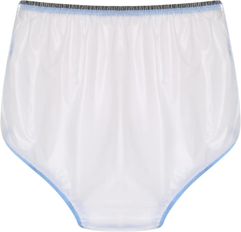Waterproof Adult Diaper Cover - Unisex Elastic Plastic Briefs Pants with Sticker