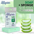 T.Taio Esponjabon Aloe Vera Soap Sponge – Gentle Shower Scrubber with Mini Mother of Pearl