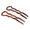 Parcelona French Sleek Tortoise Shell Large Hair Pin Sticks, 3 1/2" Celluloid, Set of 2 for Women and Girls