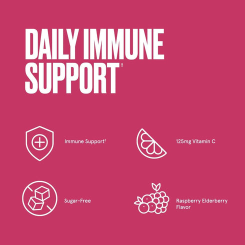 Bulletproof Sugar-Free Raspberry Elderberry Gummies, 60 Count, Keto Immune Support Supplement