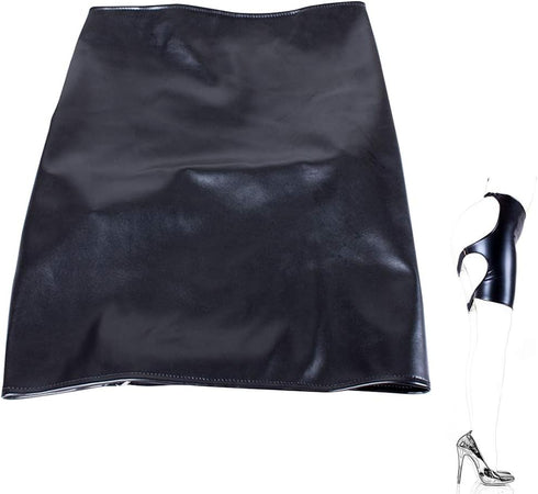 Open Hip Bondage Fetish Lingerie - Slave Spanking Skirt in Black | Erotic Dress for Women